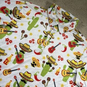 Uideazone Performance‎ Golf Polo Shirt Mens Mexican Fiesta Theme Size Medium
